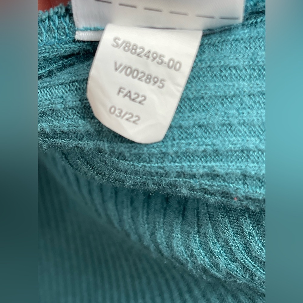 ATHLETA Women’s Pranayama Long Ribbed Hooded Cardigan Teal Size Medium - Picture 8 of 11